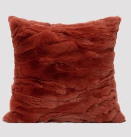 Modern Simple And Light Luxury Rust Red Crystal Cushion Pillow (Option: red square pillow-45x45cm with core)