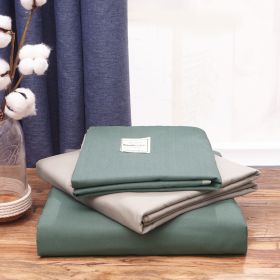 Japanese Solid-color Fusion Brushed Four-piece Set (Option: Fruit Green Khaki-2.2m four piece set)