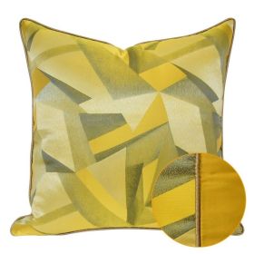 Yellow Geometric Pattern Hotel Homestay Office Pillow Cover (Option: Yellow AB Rolled Style-45x45cm With Pillow Core)